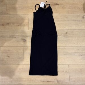 Topshop Black Midi Dress